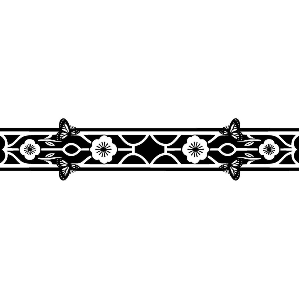 Elegant Botanical Border, Vintage Motif vector