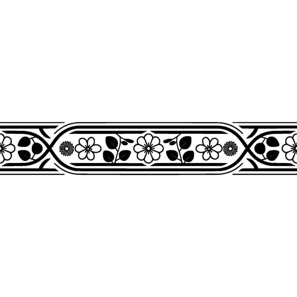 Elegant Floral Border, Vintage , Decorative Element, alternate version 95 vector