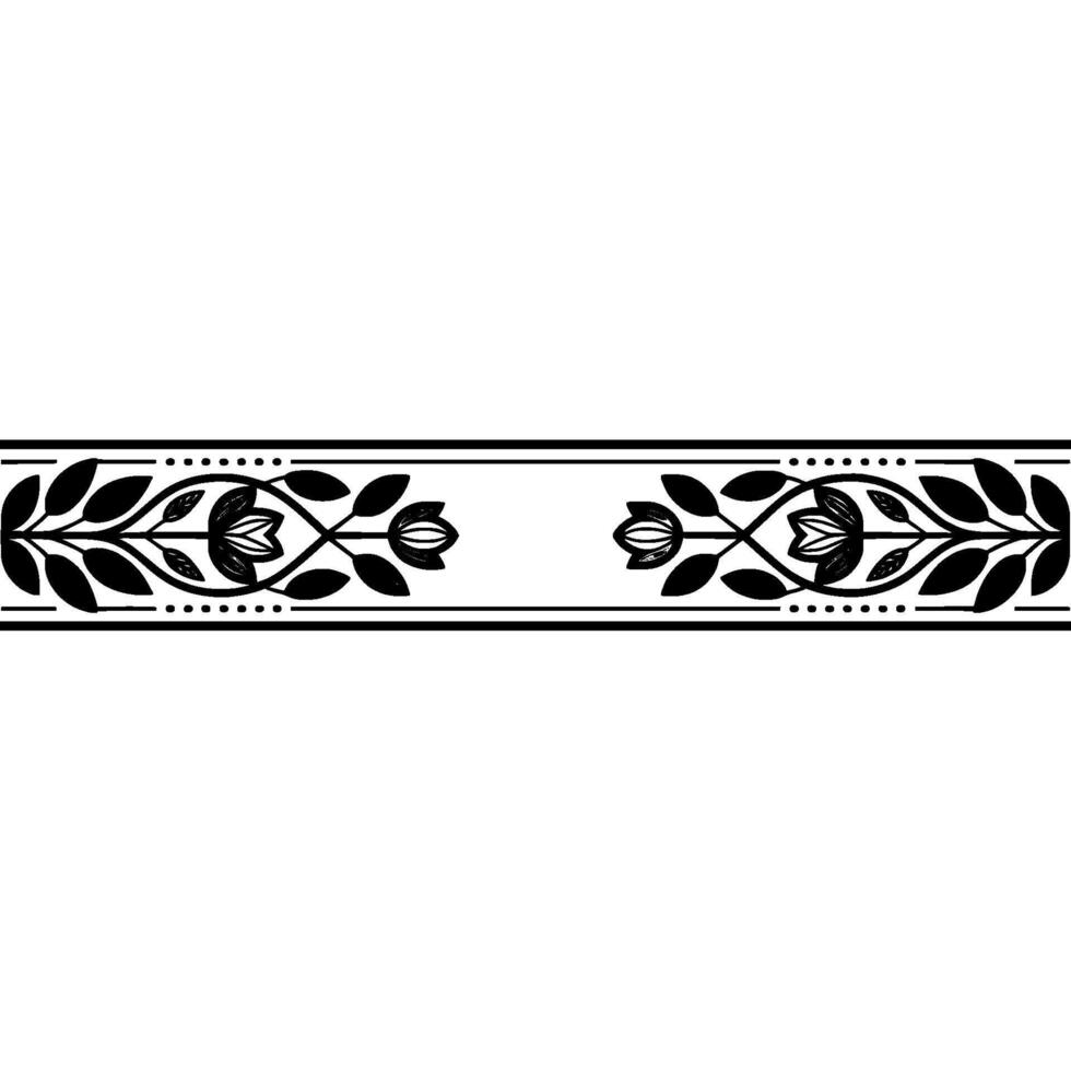 Elegant Botanical Border, Vintage Style, alternate version 5 vector