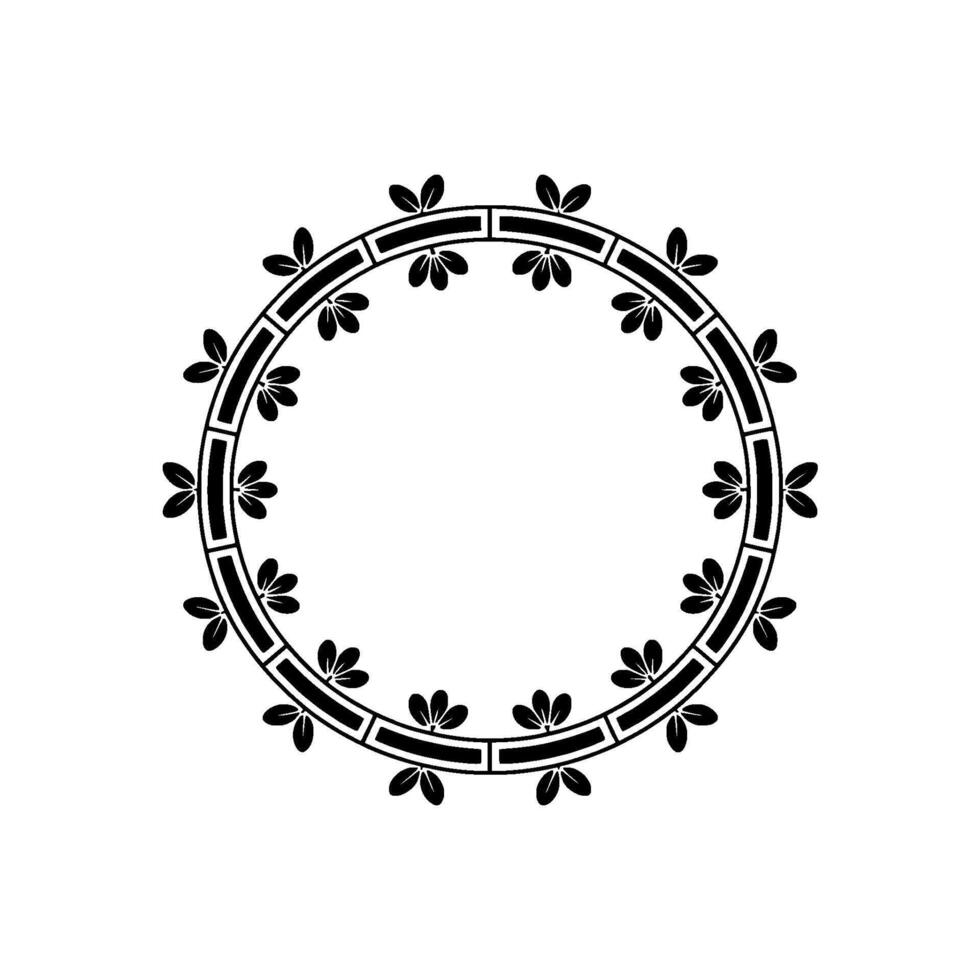 Elegant Bamboo Circle Border, Vintage Element vector