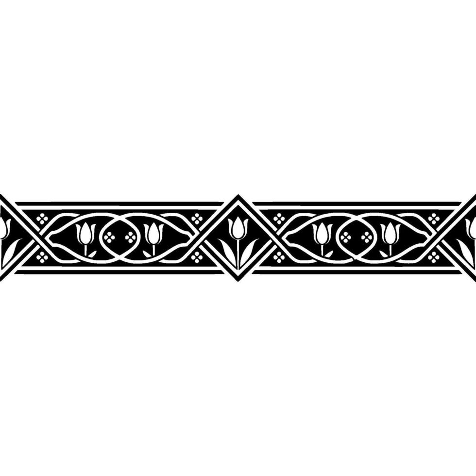 Intricate Floral Border, Art Nouveau, Tulip vector