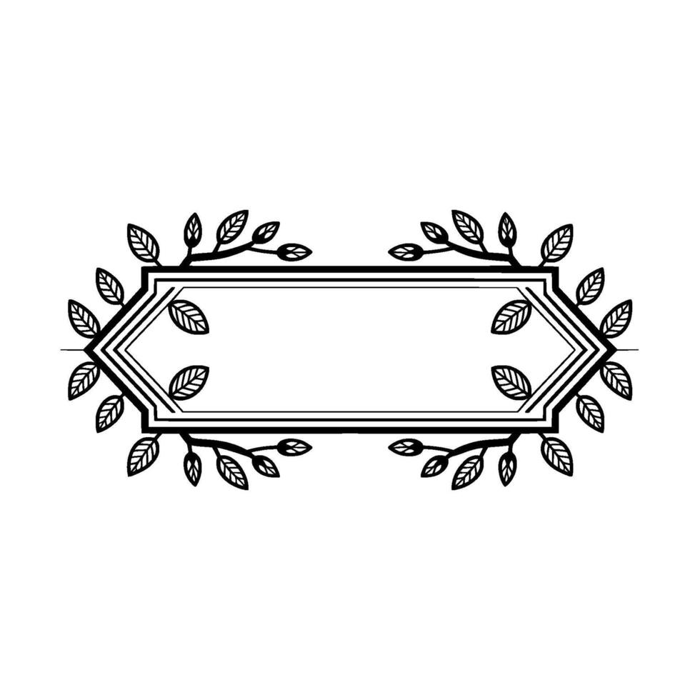 Elegant Botanical Frame, Vintage Element - Leaf vector