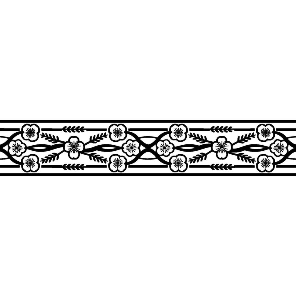 Elegant Floral Border, Vintage , Decorative Element, alternate version 97 vector