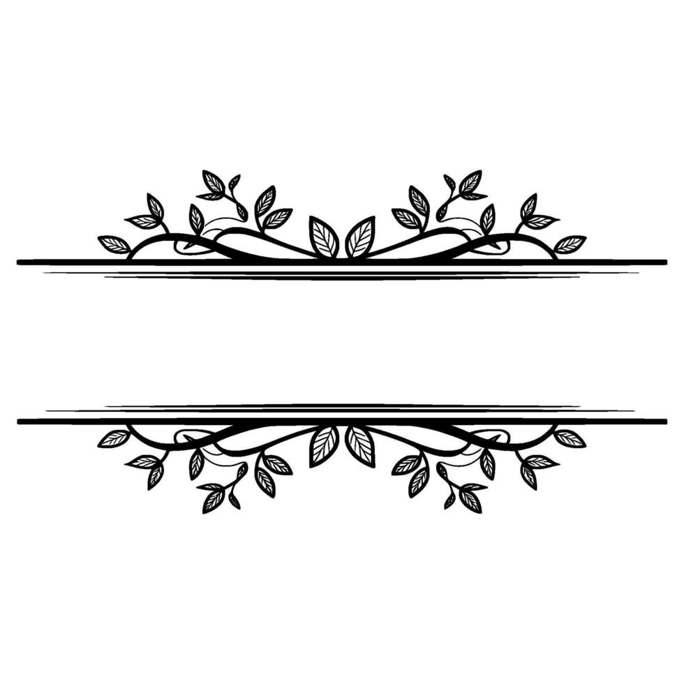 Elegant Botanical Divider, Minimalist, Illustration vector