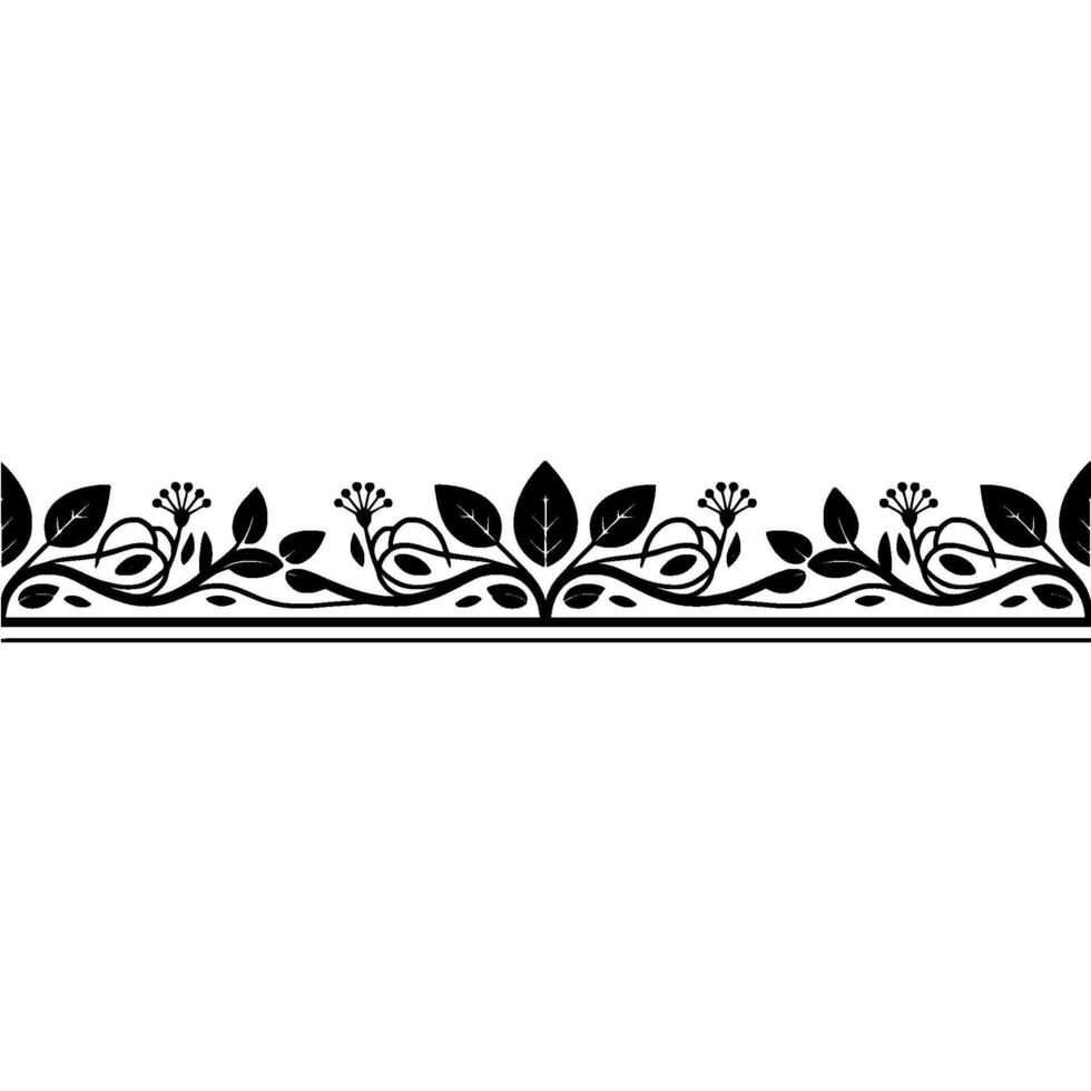 Elegant Botanical Border, Vintage Element, Header vector