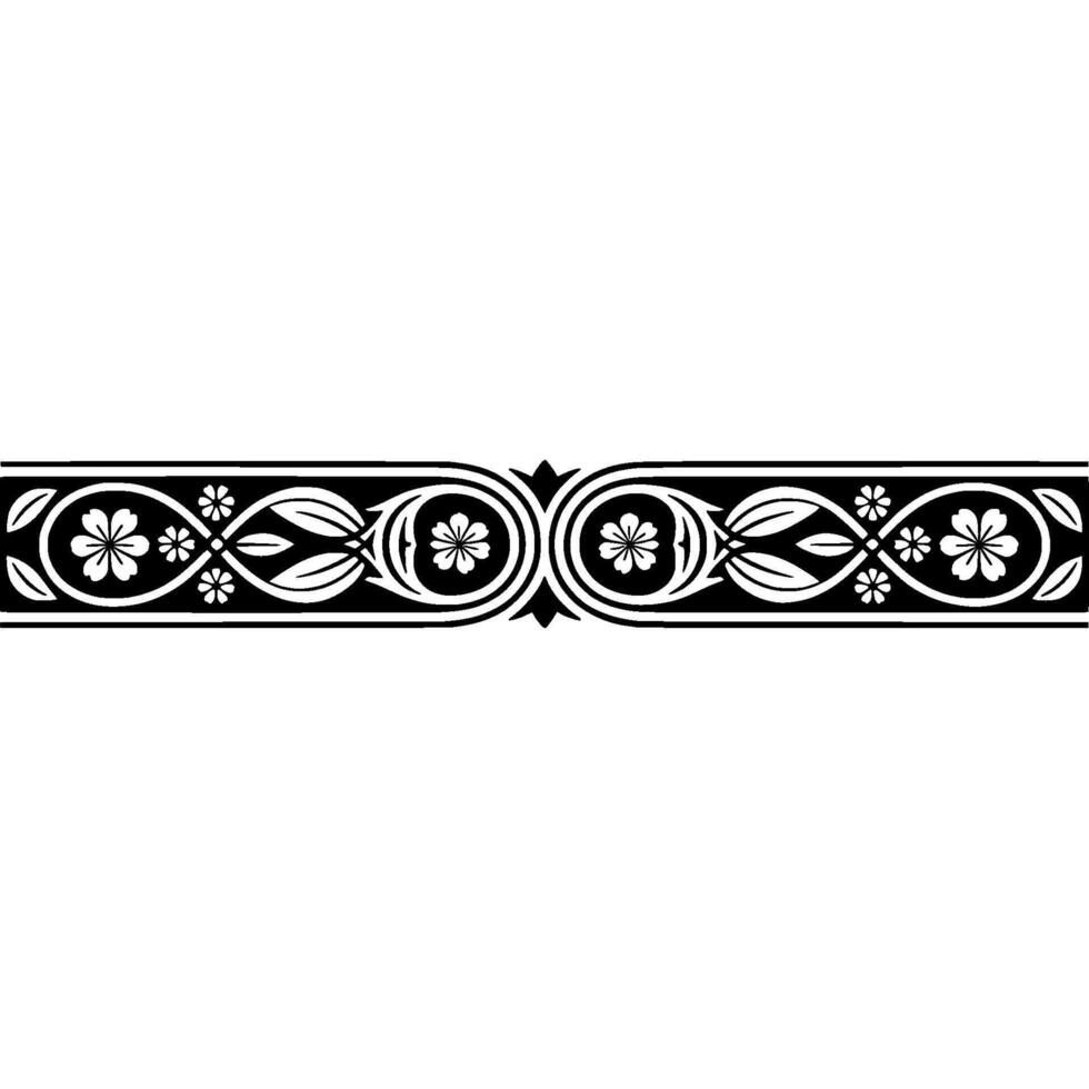 Elegant Floral Border, Art Nouveau - Vintage vector