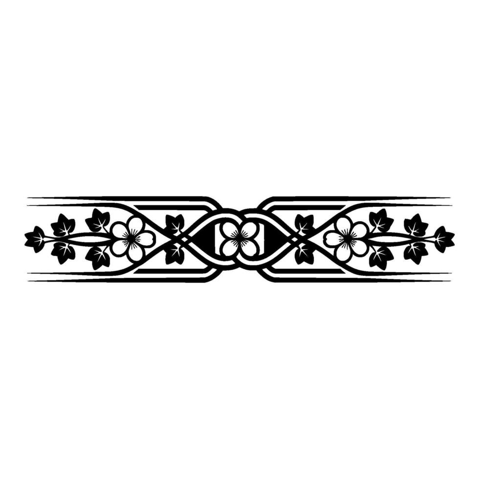 Elegant Victorian Botanical Border, Vintage Element vector