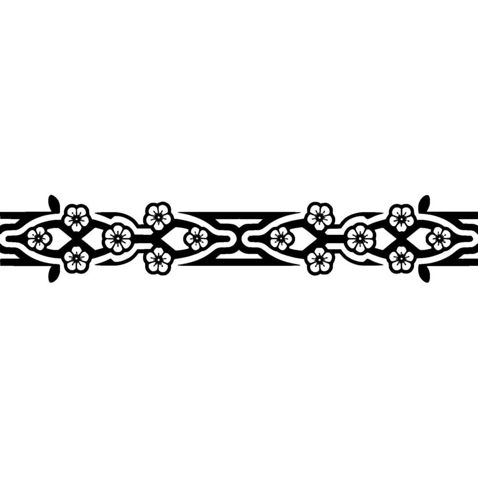 Intricate Floral Border, Stylized Celtic vector