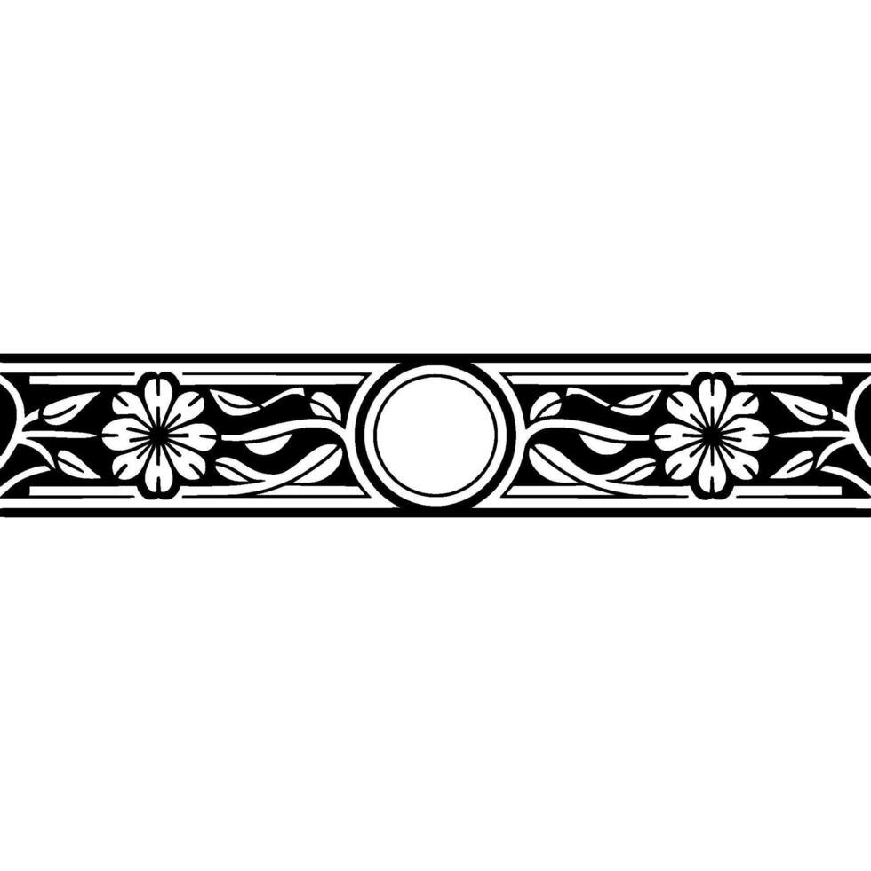 Art Deco Floral Border, Elegant Vintage, Artdeco vector