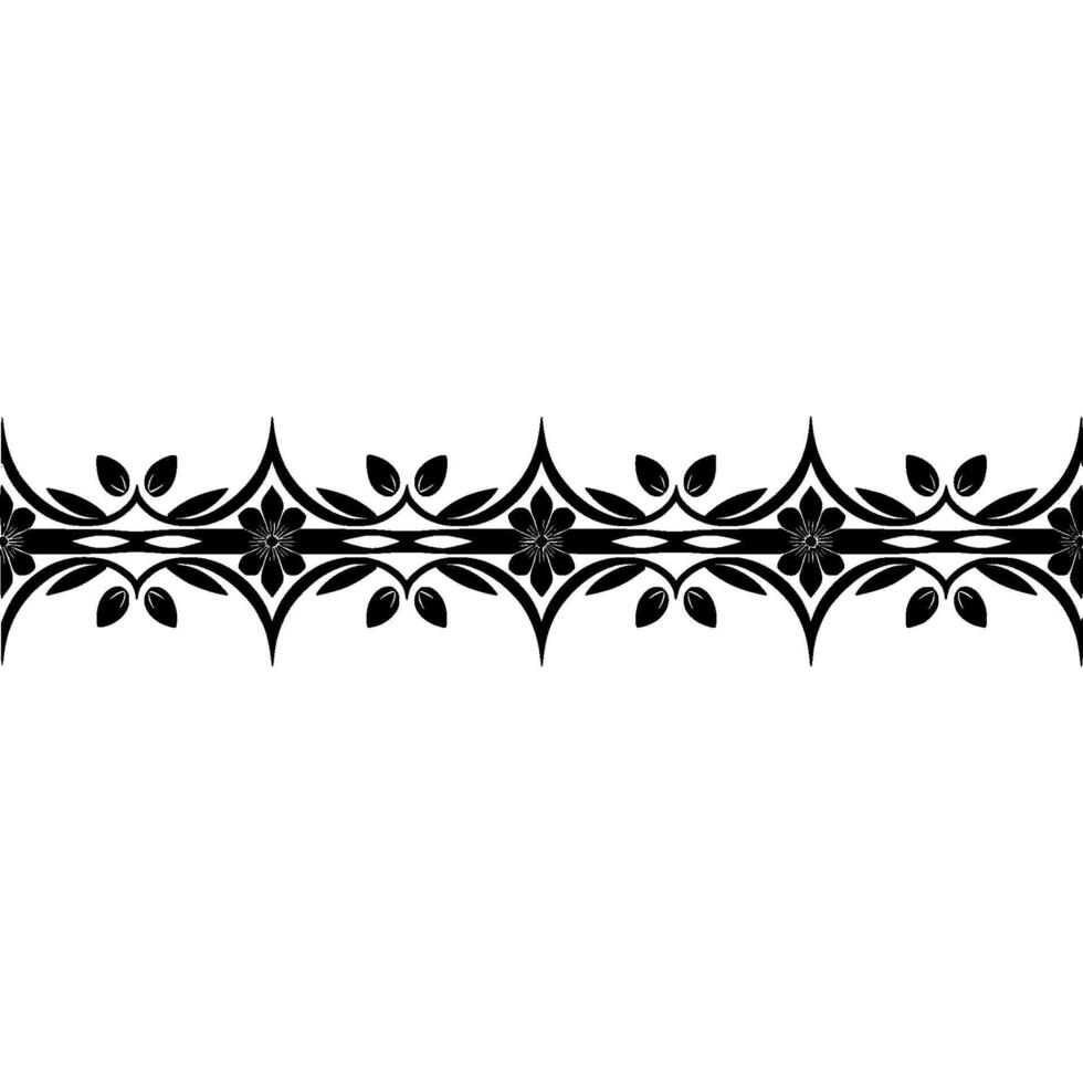 Intricate Black Floral Border, Elegant , Vintage Aesthetic vector