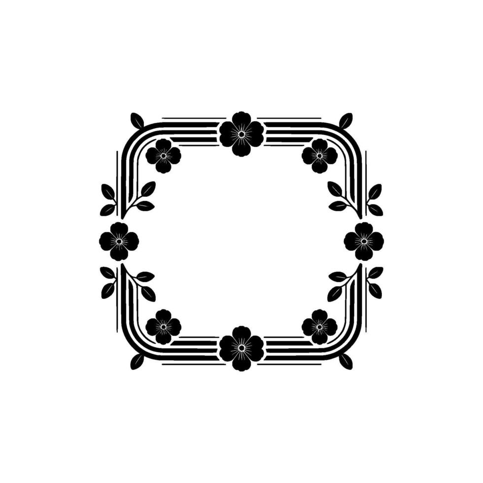 Art Deco Floral Frame Elegant Vintage - Geometric vector