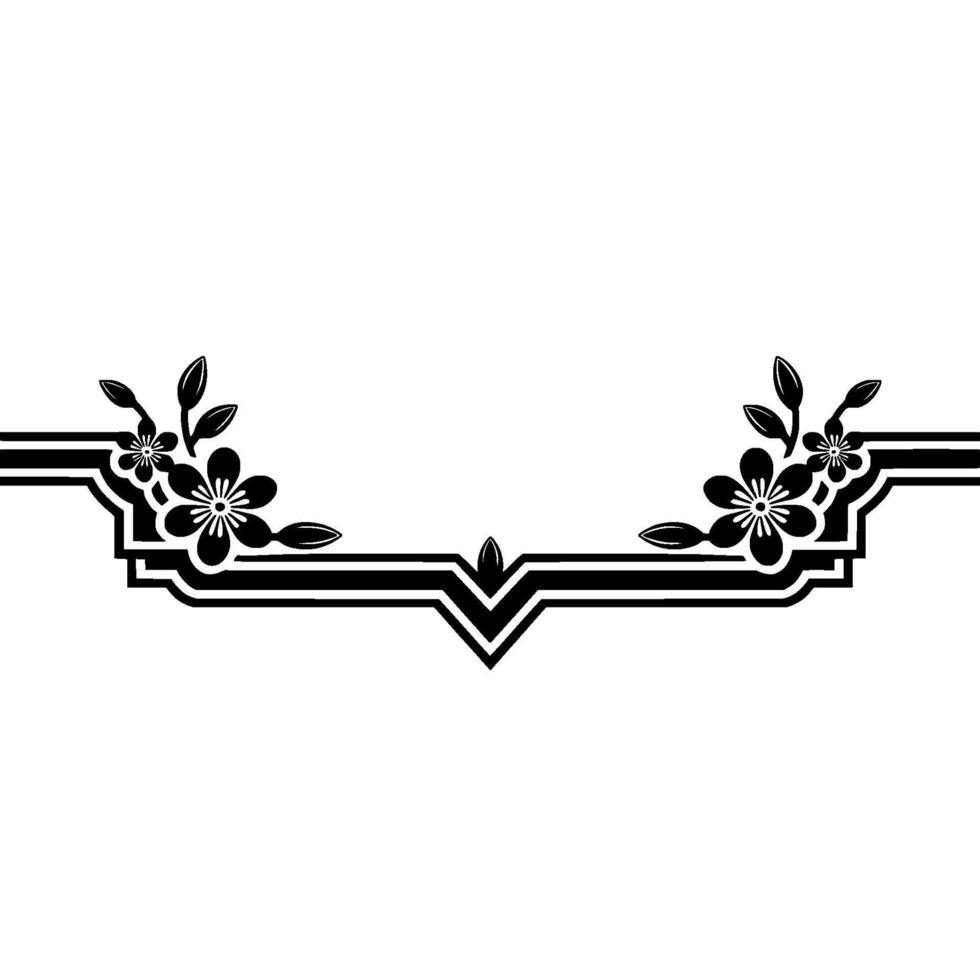 Art Deco Floral Border, Elegant Element - Symmetry vector