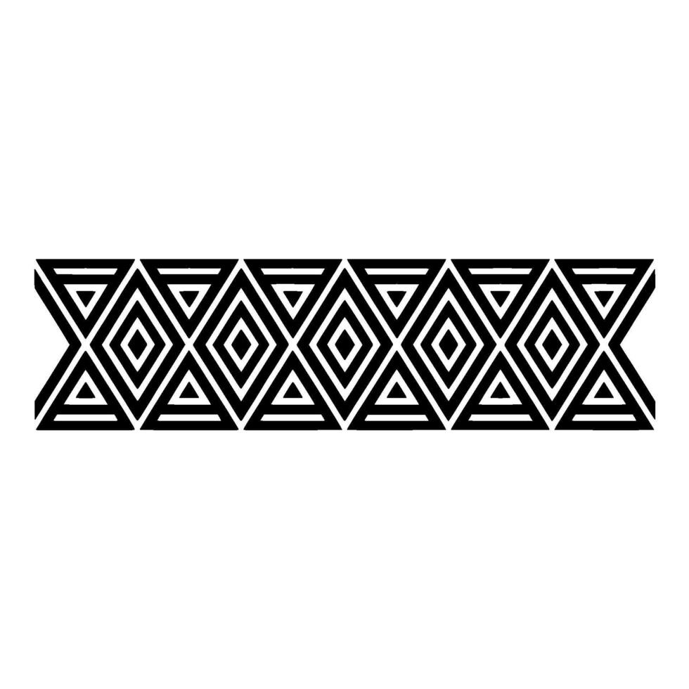 Geometric Deco Border Minimalist Black White Pattern, Geometry vector
