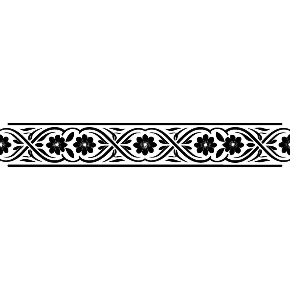 Intricate Floral Border, Vintage , Elegant Ornamentation - Classical vector