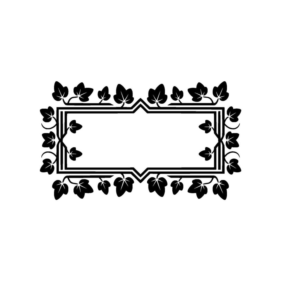 Art Deco Botanical Frame, Elegant Border, Decorative vector