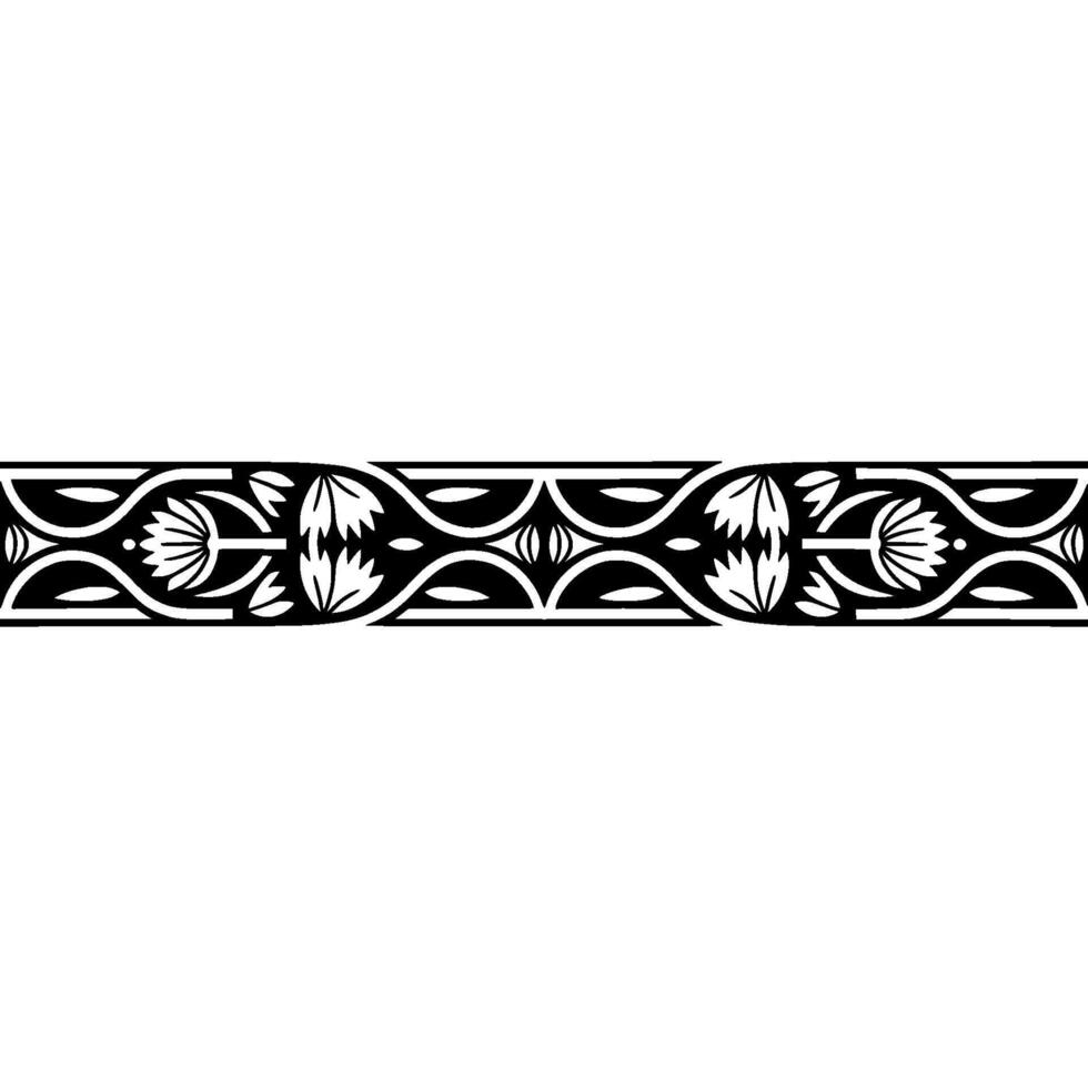 Intricate Floral Border, Art Deco Style vector