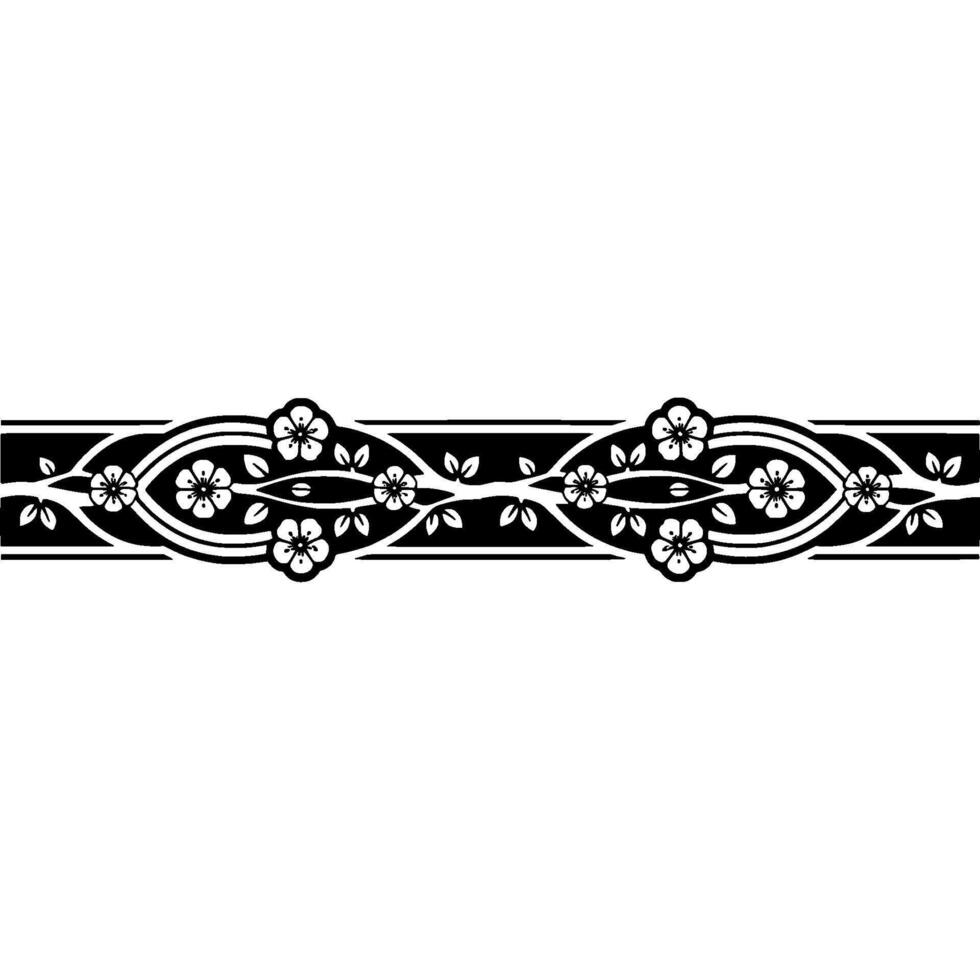 Elegant Floral Border, Art Nouveau, Symmetry vector