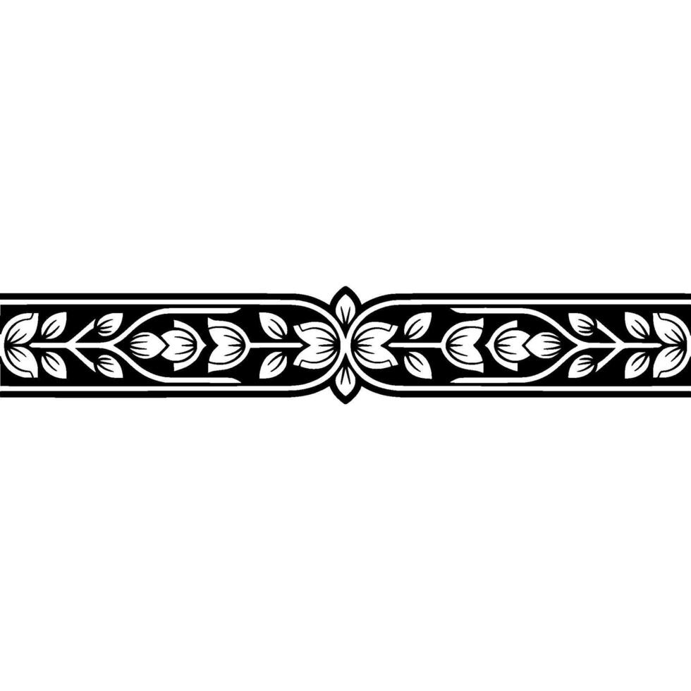 Elegant Botanical Border, Vintage Decorative Element vector