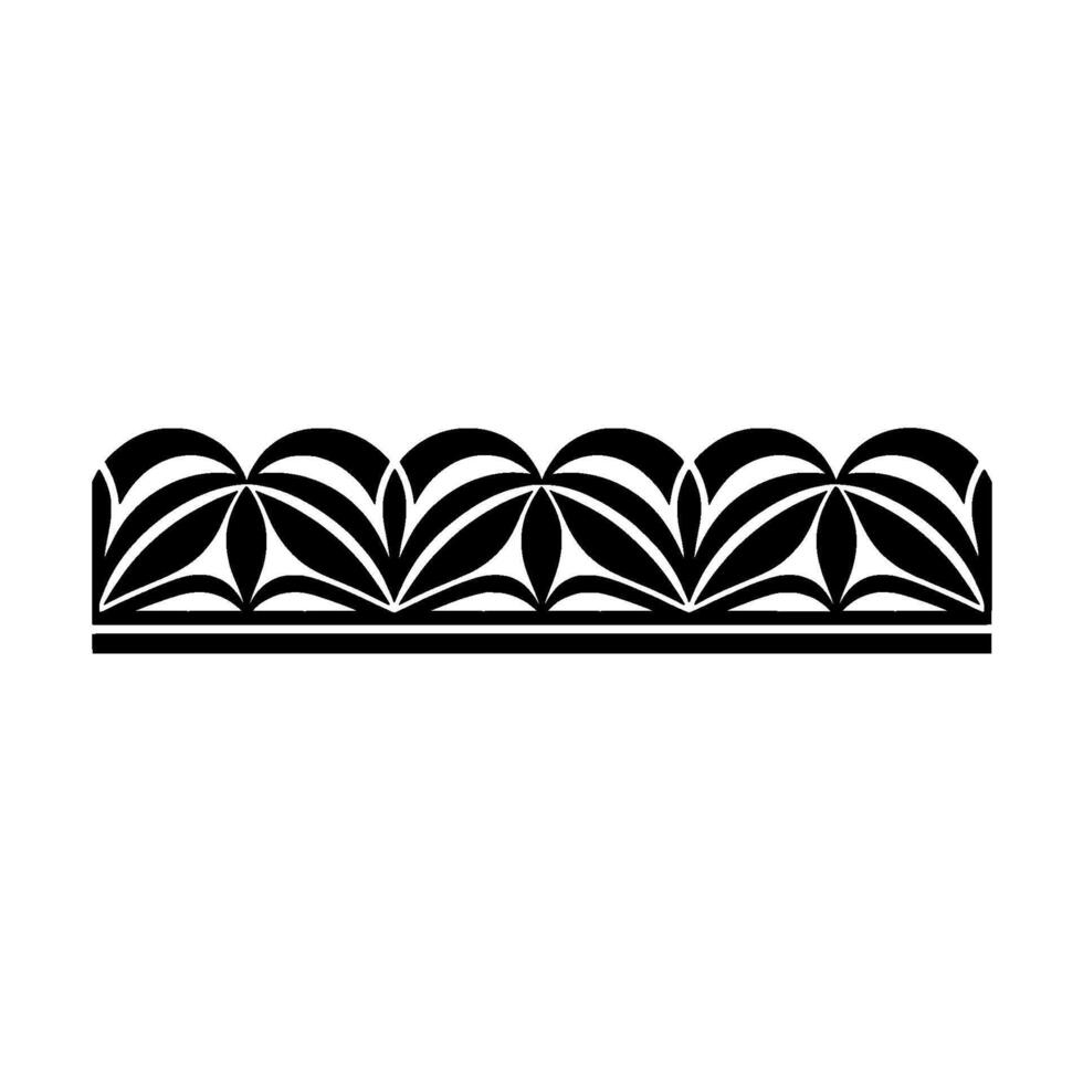 Stylized Floral Border, Geometric , Minimalist Motif vector