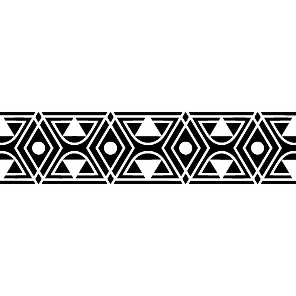Geometric Deco Border, Minimalist Pattern, Black White - Art deco vector