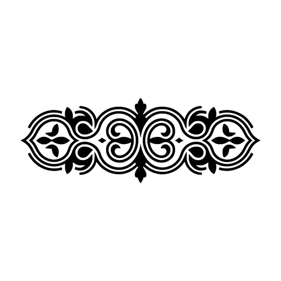 Intricate Black Floral Border, Vintage Element, Elegant vector