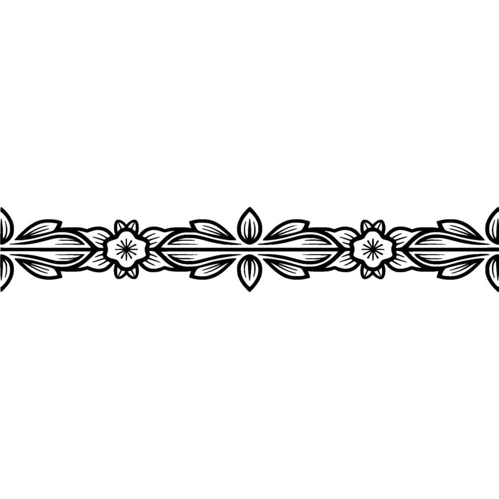 Intricate Floral Border, Elegant Line Art, Decorative Element vector