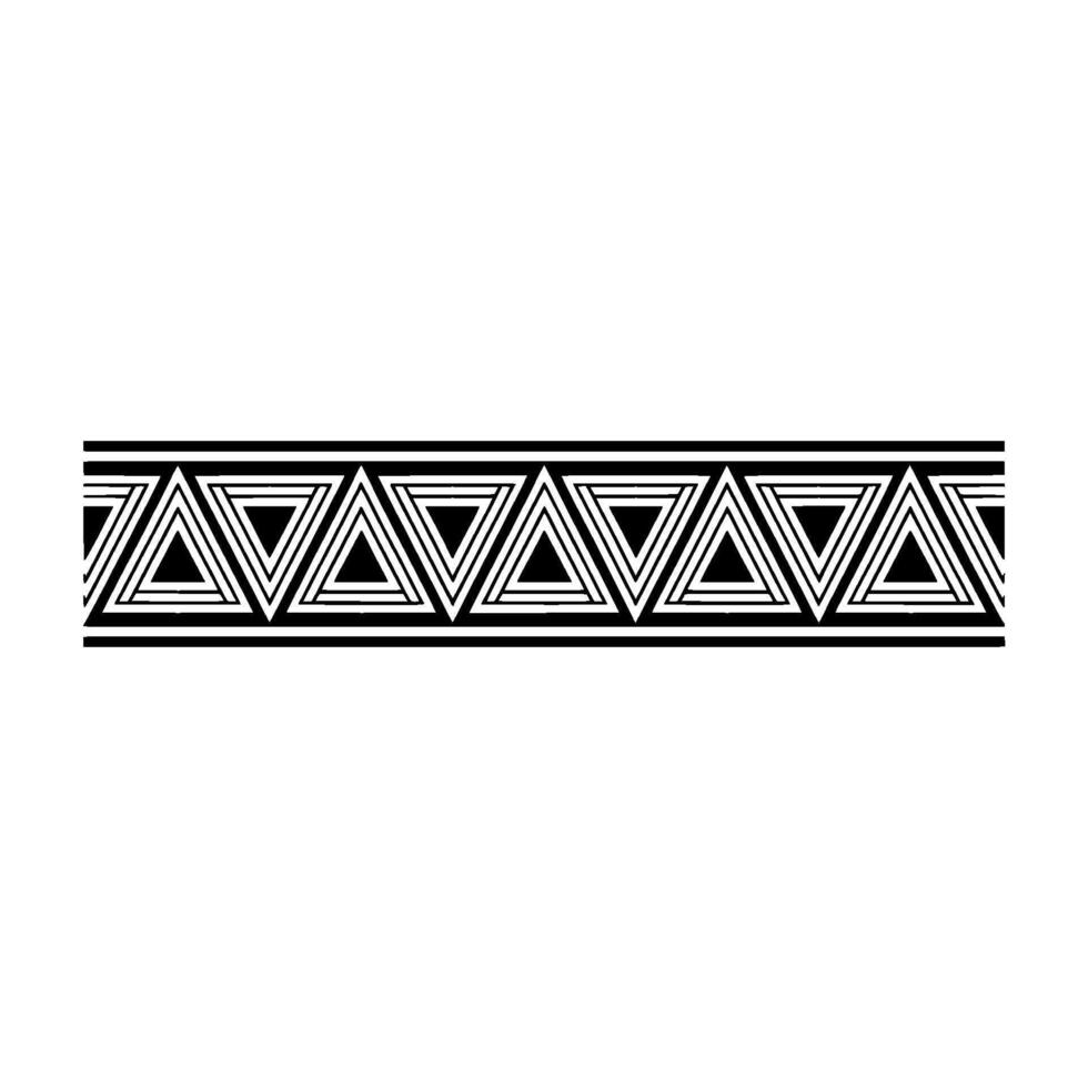 Geometric Deco Border Minimalist Black White Pattern, Triangles vector