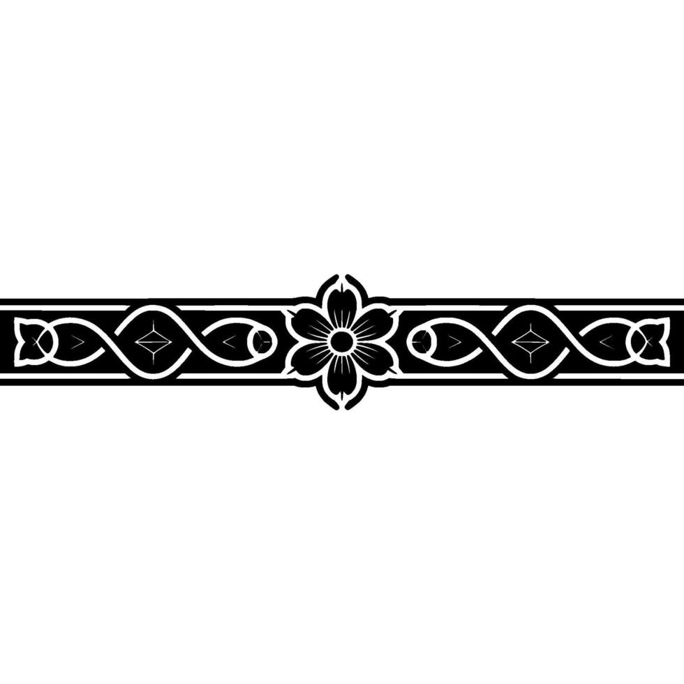 Elegant Celtic Floral Border, Vintage Element vector
