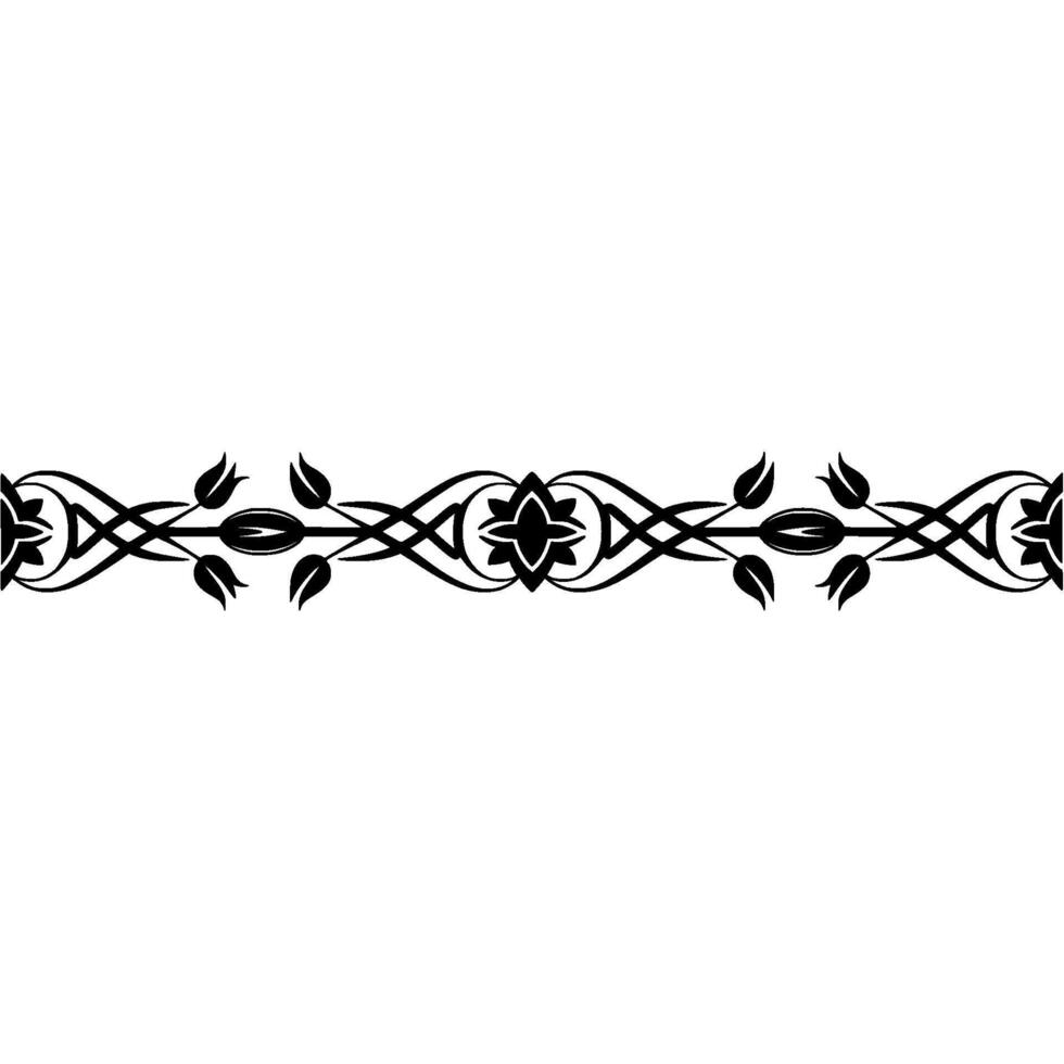 Elegant Black Floral Border, Vintage Element, Wreath vector