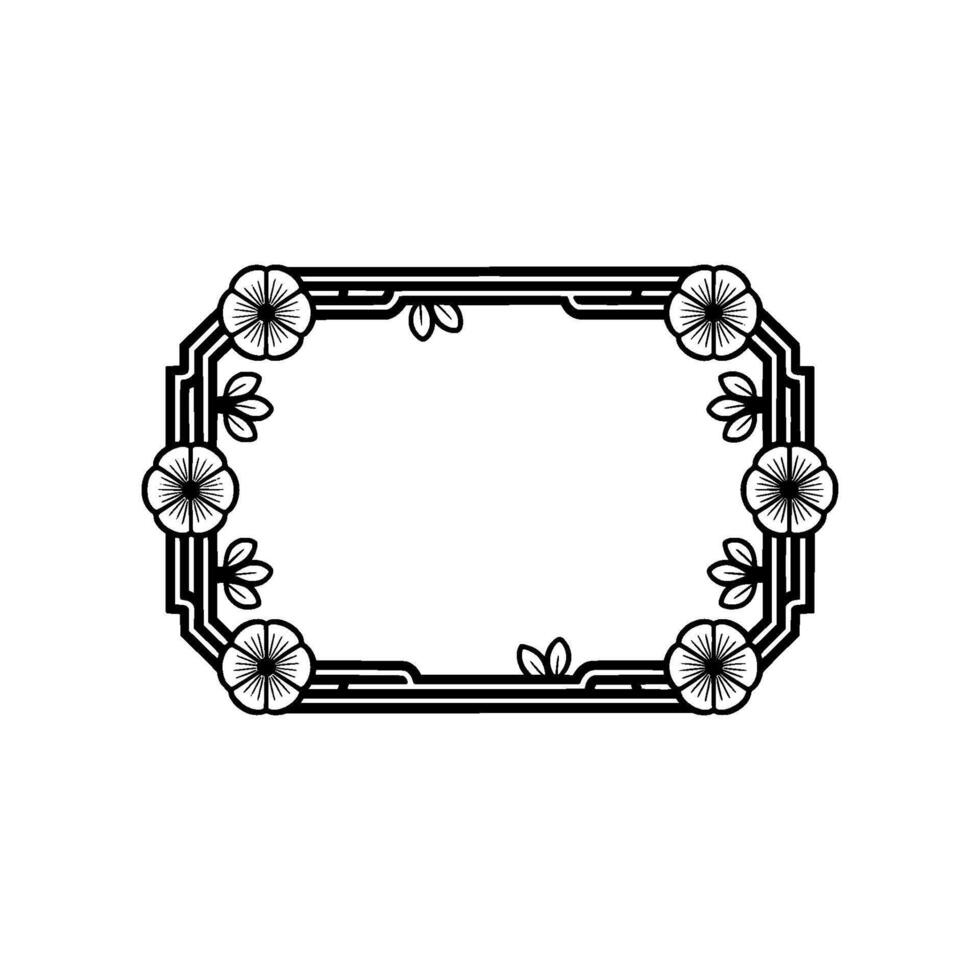 Art Deco Floral Frame Elegant Vintage, Ornament vector