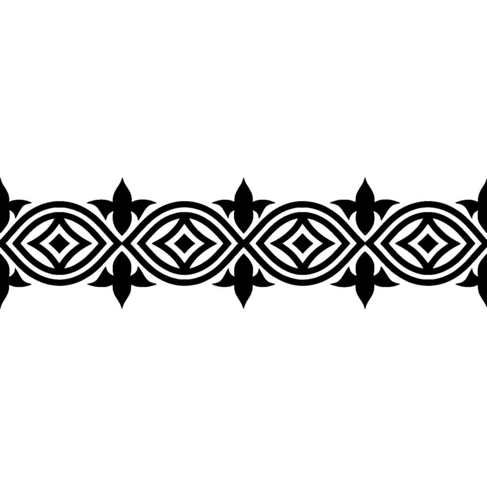 Elegant Black White Decorative Border, Vintage Style - Pattern vector