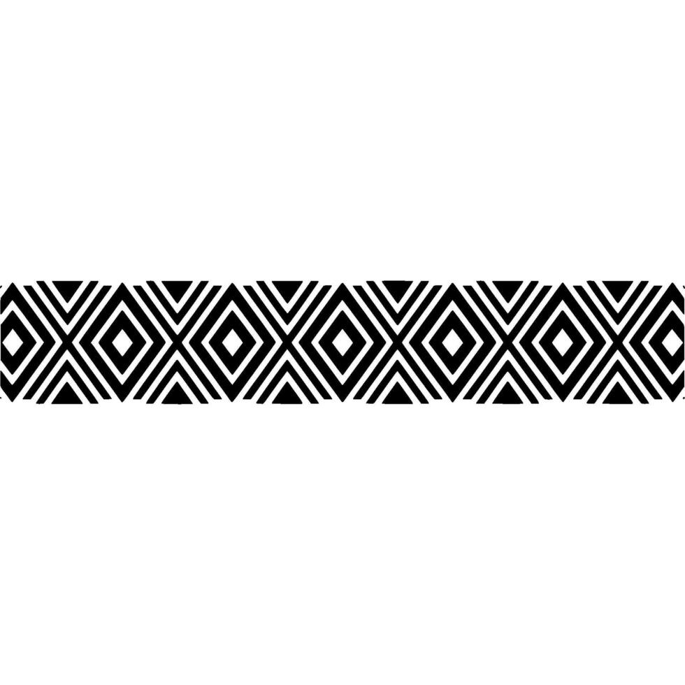Geometric Deco Border, Black White Pattern - Symmetry vector
