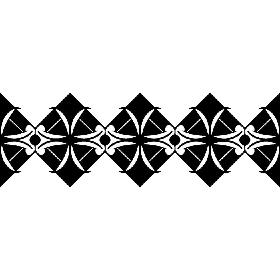 Geometric Diamond Border, Intricate Black Pattern, Symmetry vector