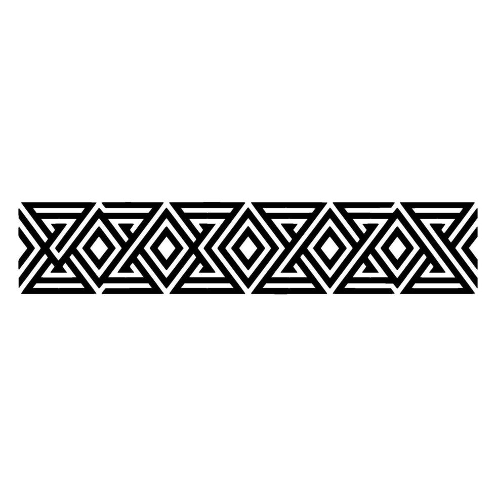 Geometric Border, Black White, Art Deco Pattern, Linear vector
