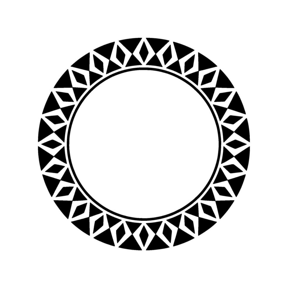 Geometric Circle Frame, Tribal Motif, Minimalist - Pattern vector