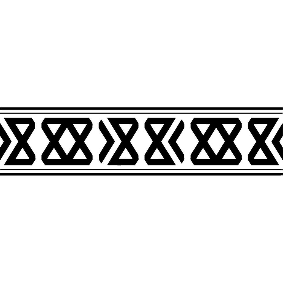 Geometric Tribal Border, Minimalist, alternate version 81 vector