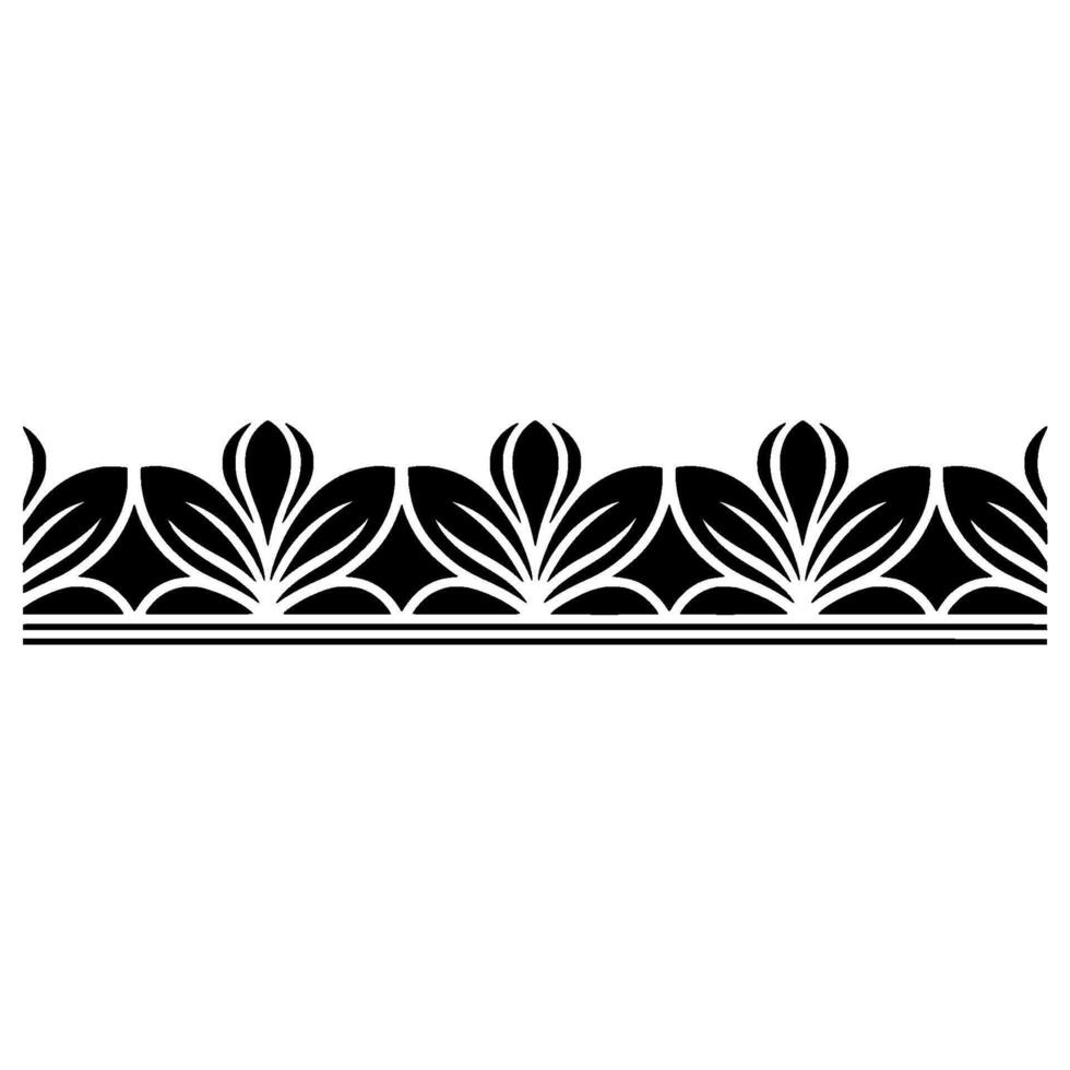 Art Deco Botanical Border, Elegant Element, Geometric vector
