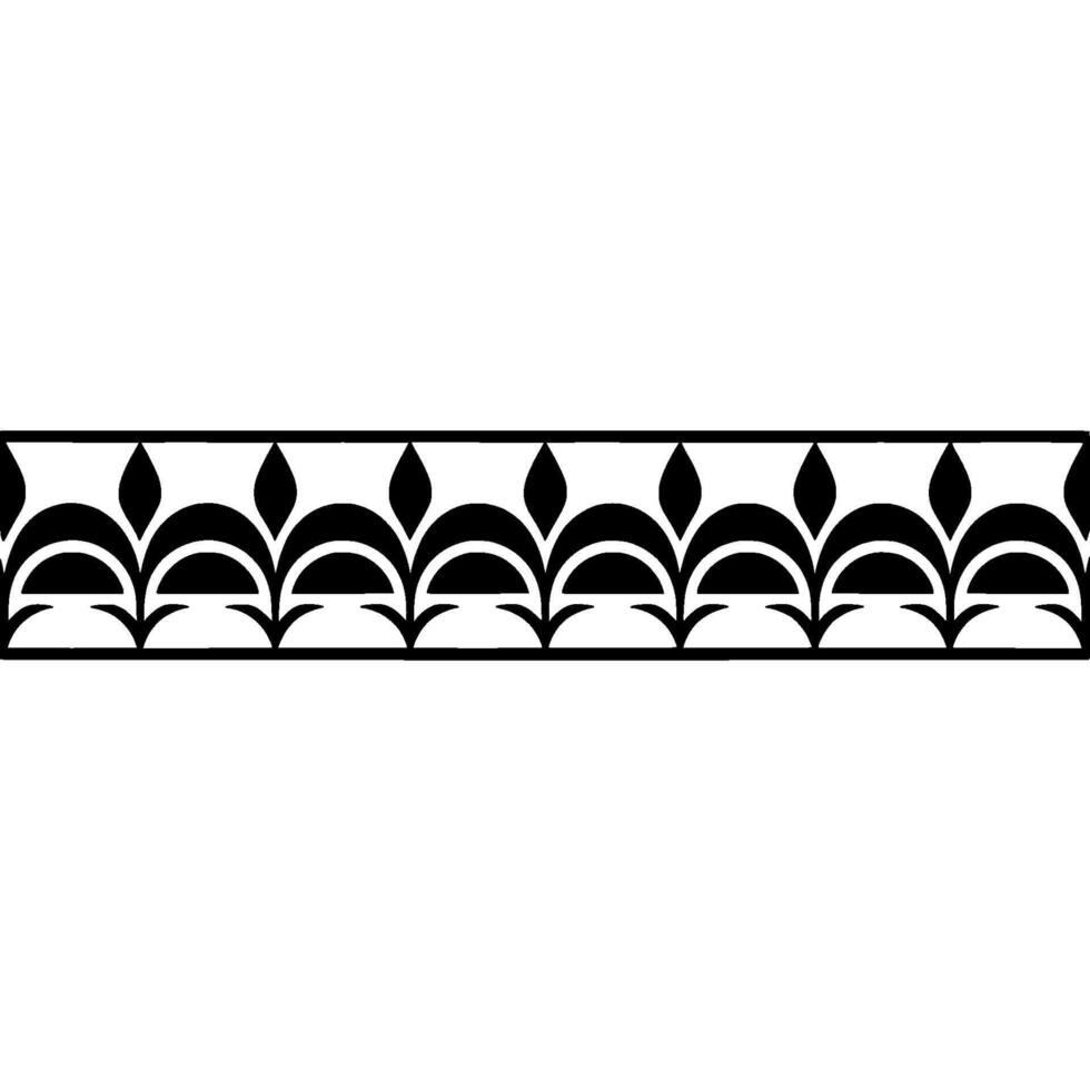 Stylized Leaf Border, Geometric , Minimalist Ornamentation vector