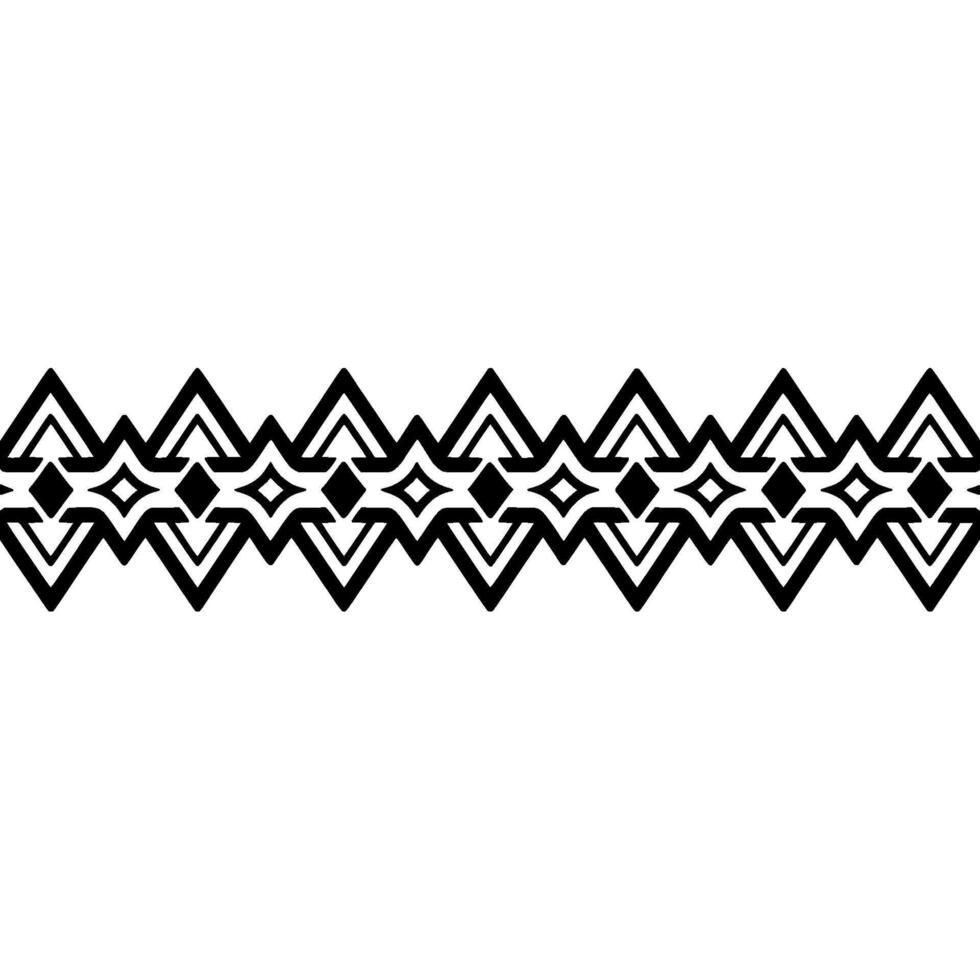 Geometric Tribal Border, Minimalist Pattern, Black White, Line vector