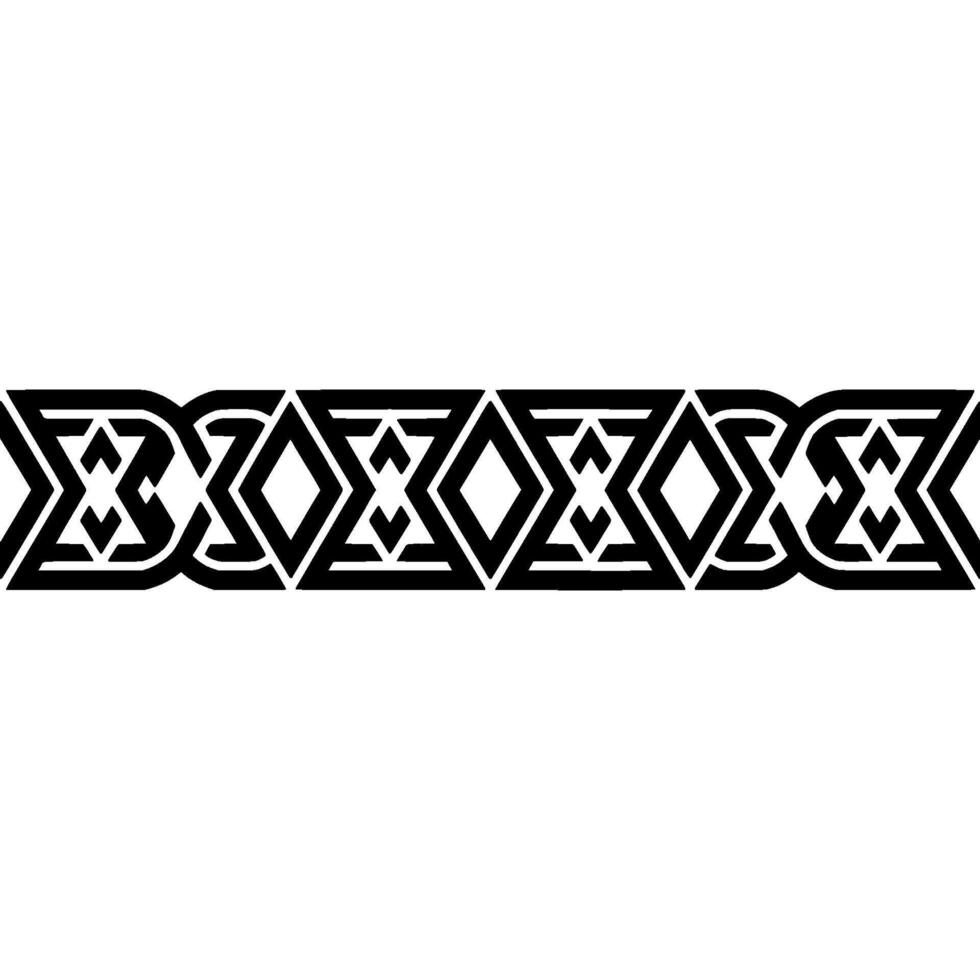 Geometric Celtic Border, Black and White Pattern vector