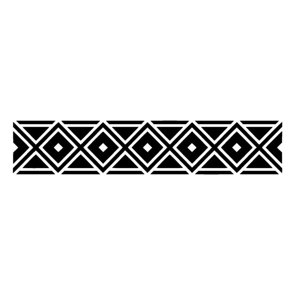 Geometric Border, Black and White Deco Pattern - Linear vector