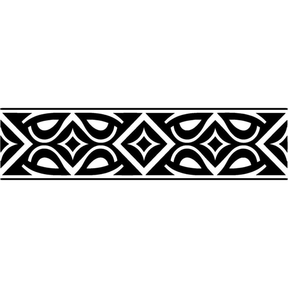 Intricate Black and White Border Ornament, Vintage Style, Pattern vector