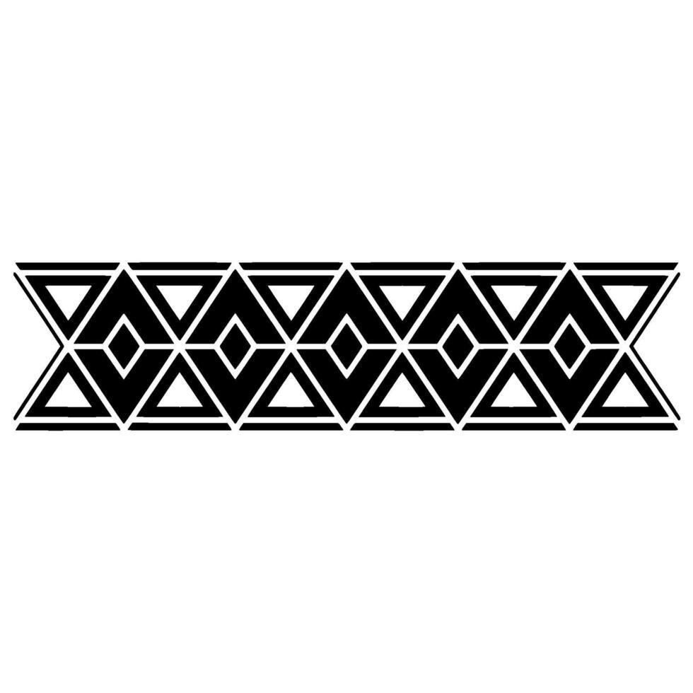 Geometric Tribal Border, Black White Deco Pattern, Geometry vector