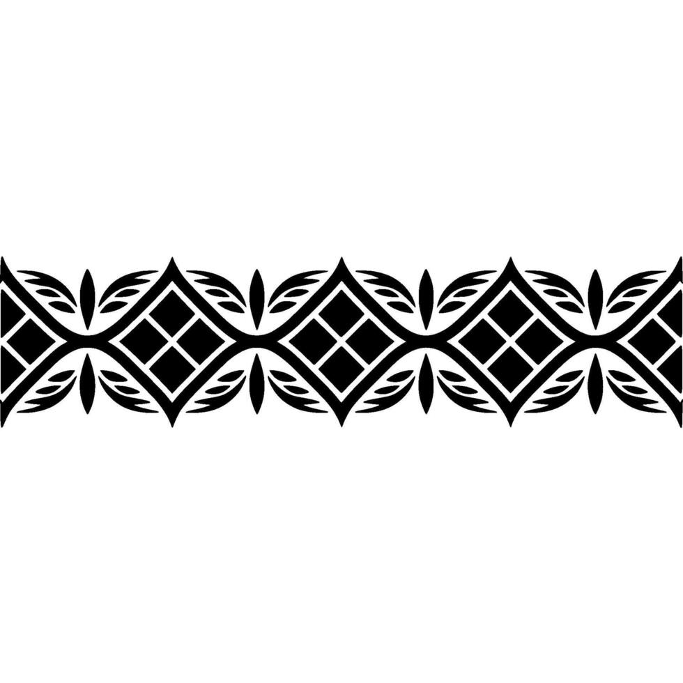 Geometric Tribal Border, Black White, Intricate Pattern vector