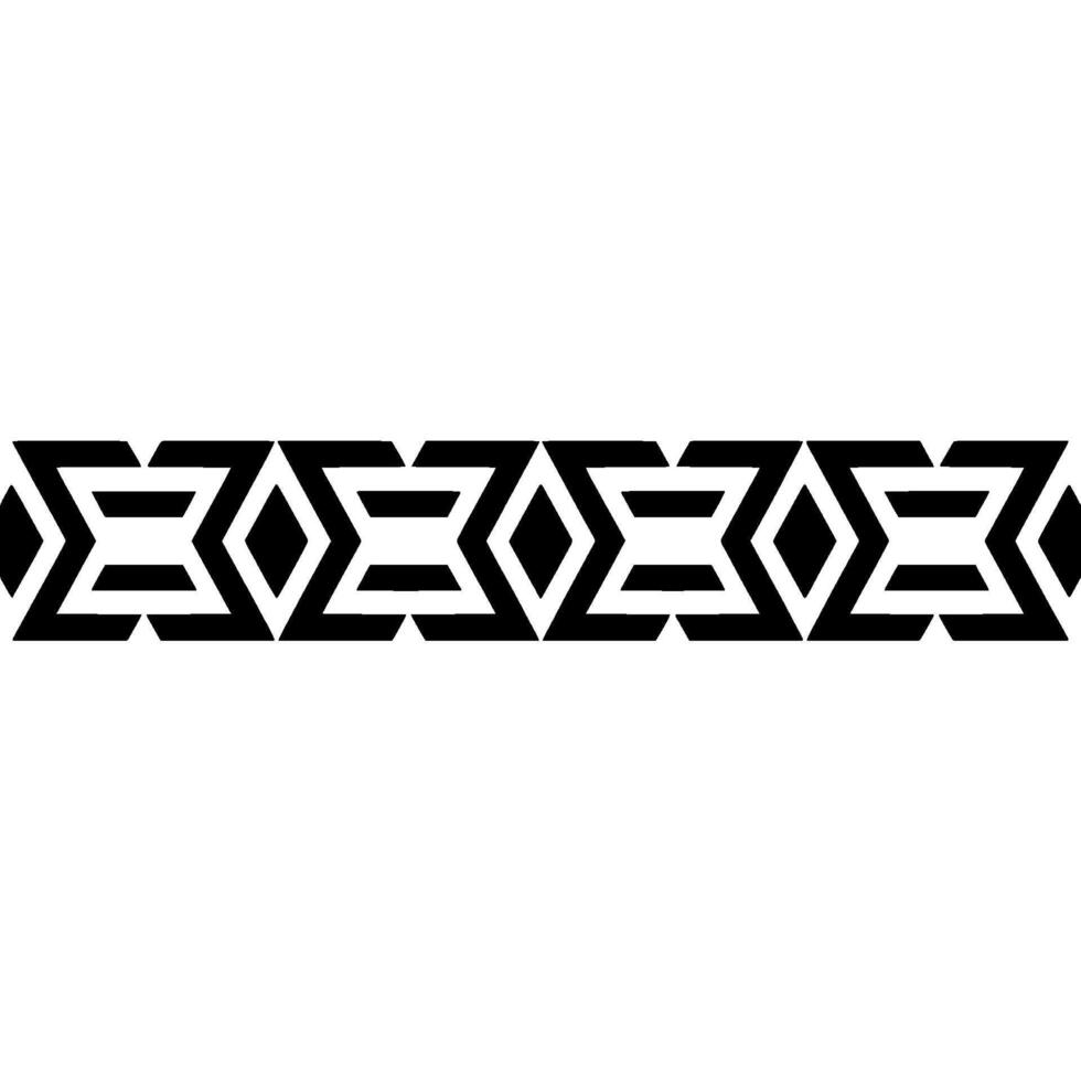 Geometric Tribal Border, Minimalist , Black White, Textile vector