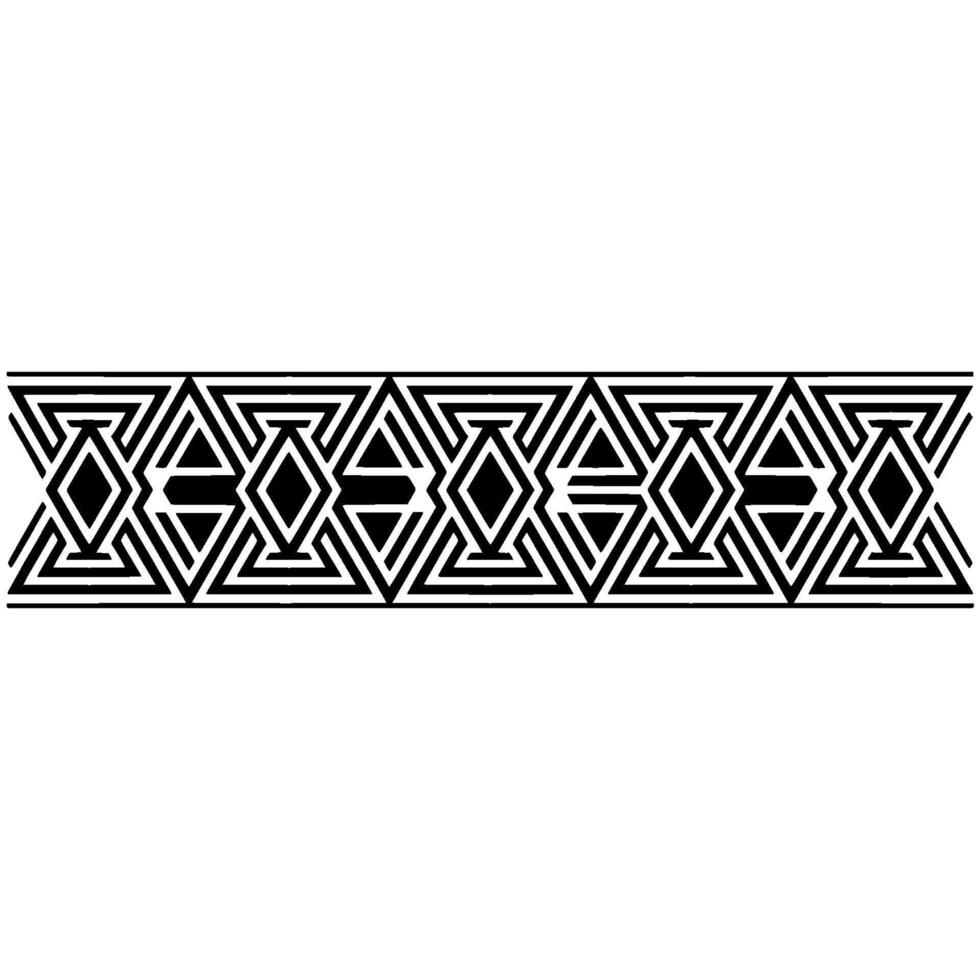 Geometric Deco Border, Intricate Black Pattern vector