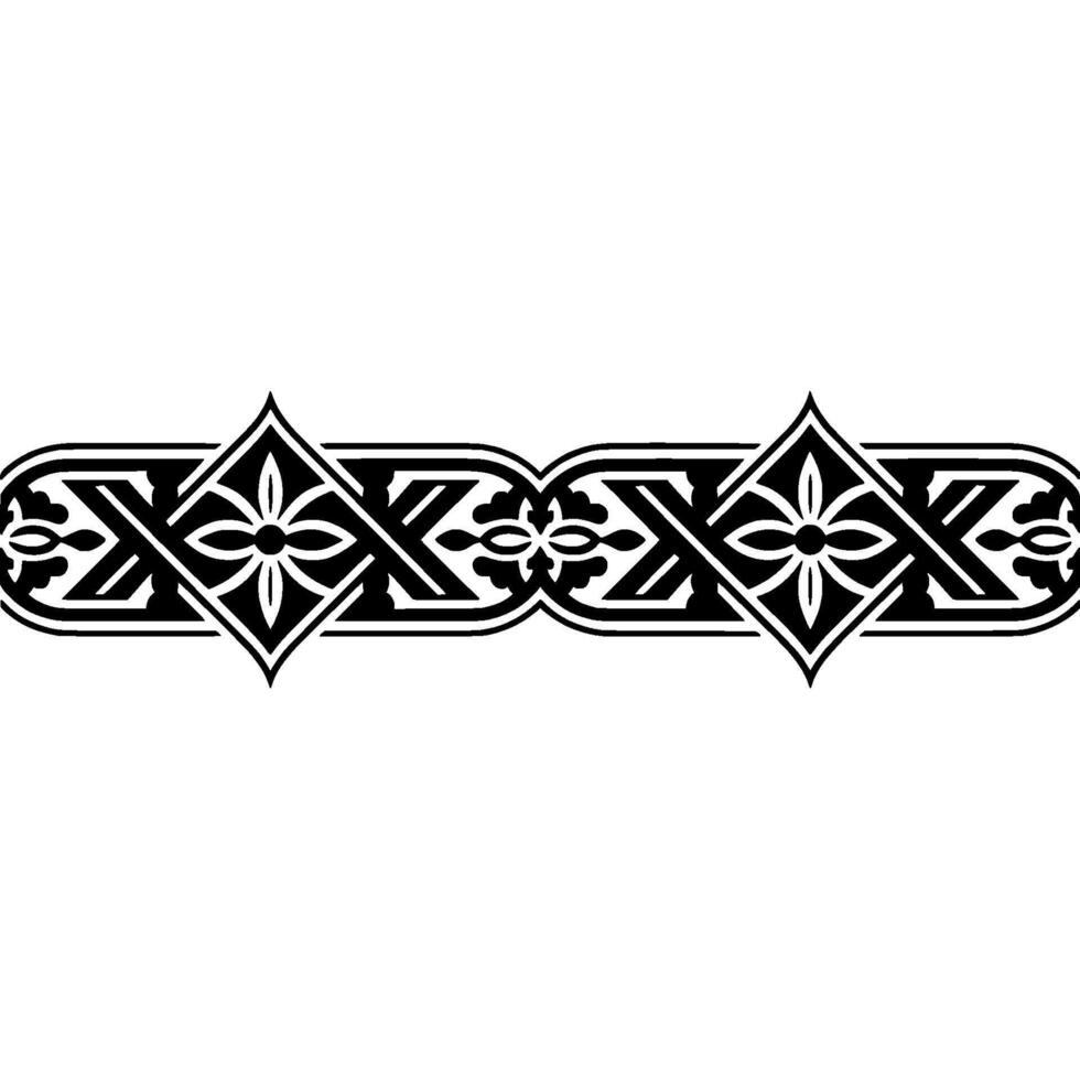 Intricate Black Ornamental Border, Medieval Style, Ornamentation vector