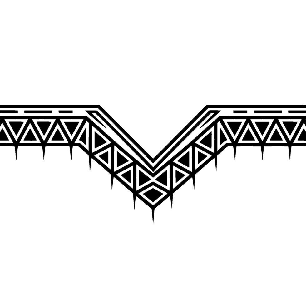 Geometric V-Border, Stylized Tribal Motif vector