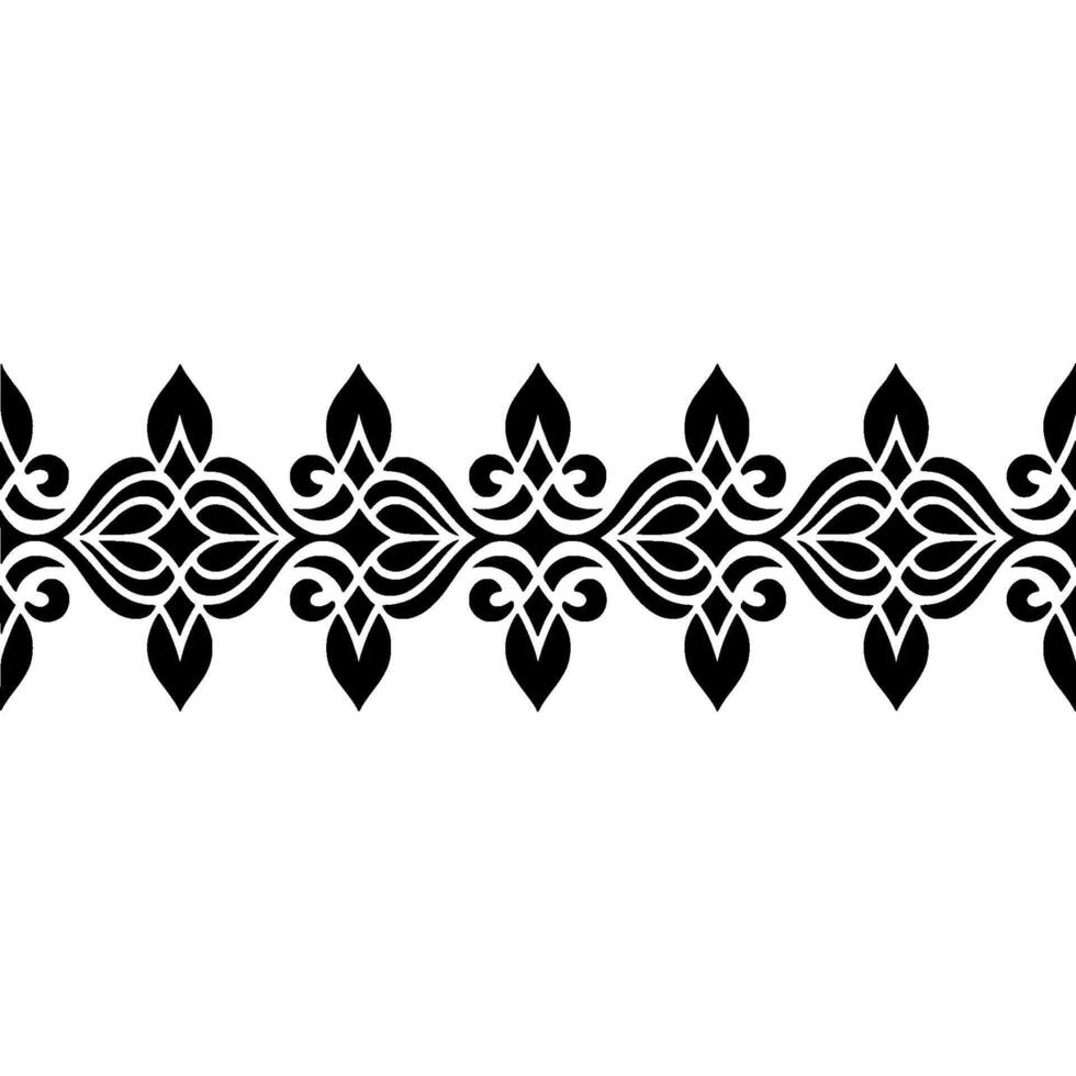 Intricate Black Floral Border, Elegant Decorative Element, Pattern vector