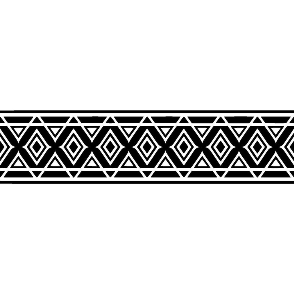 Geometric Tribal Border, Black and White Pattern, Aztec vector